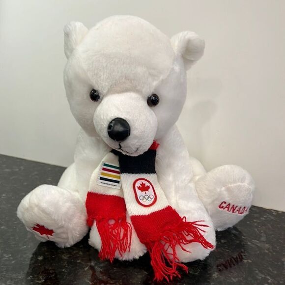 Team Canada 2014 Sochi Olympic HBC Polar Bear Plush. Size 11” - Picture 1 of 12
